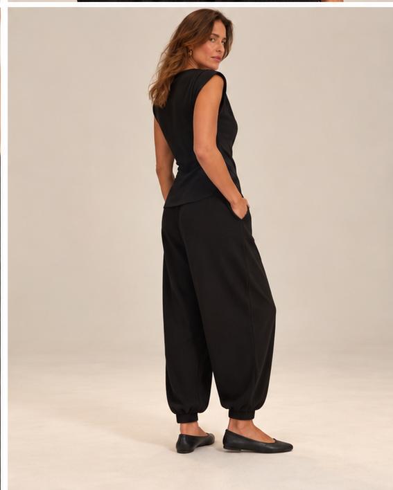 Conjunto em Malha Texturizada Canelada Amelia
