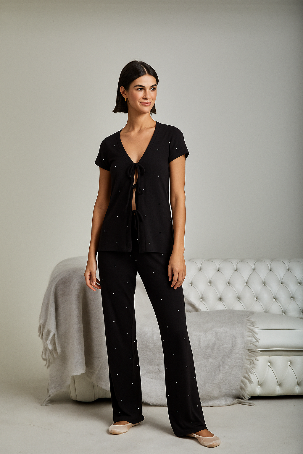 Pijama em Malha Laços