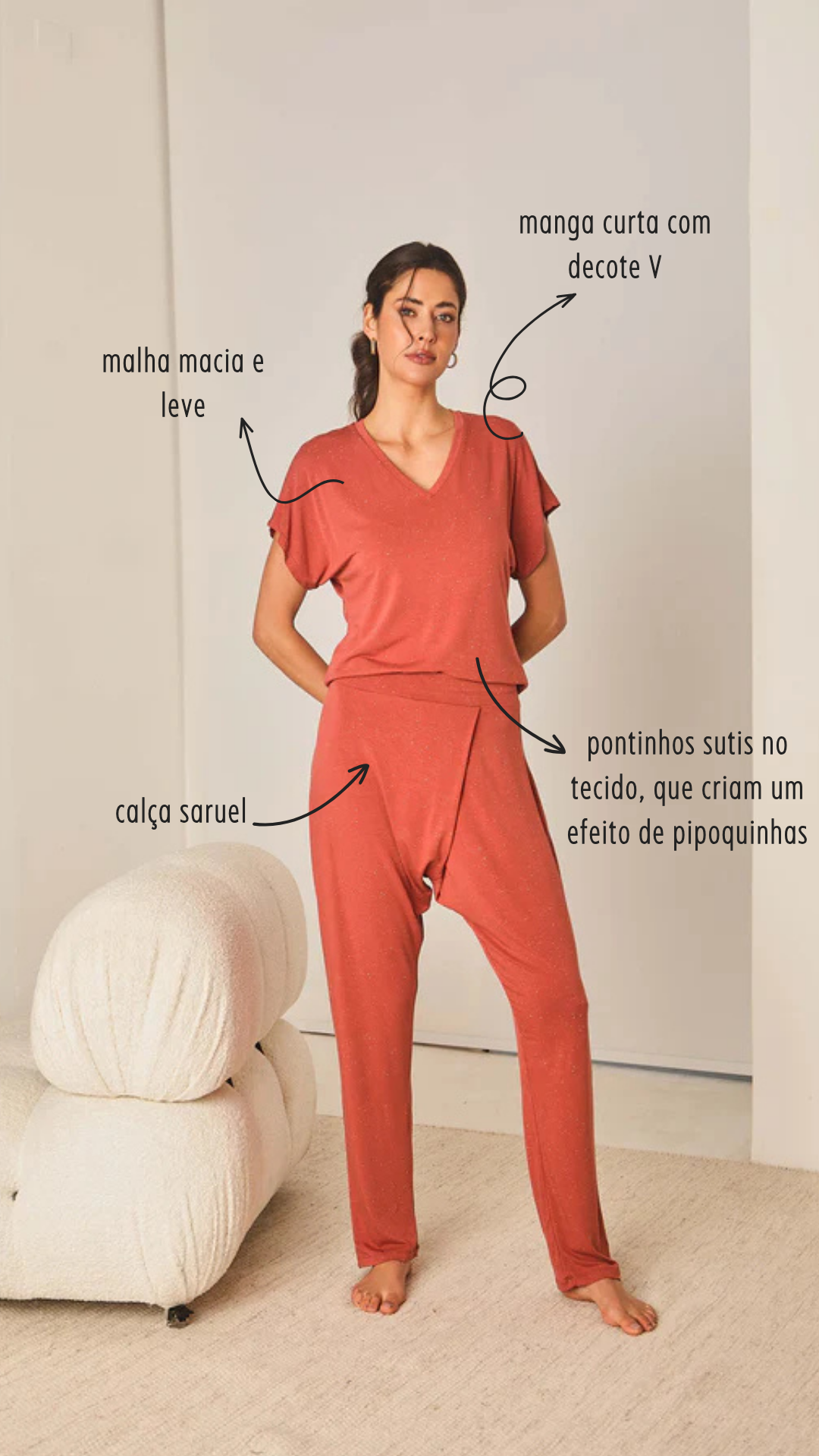 Pijama em Malha Premium Tulipa