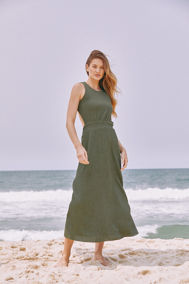 Vestido Malha Canelada Grumari