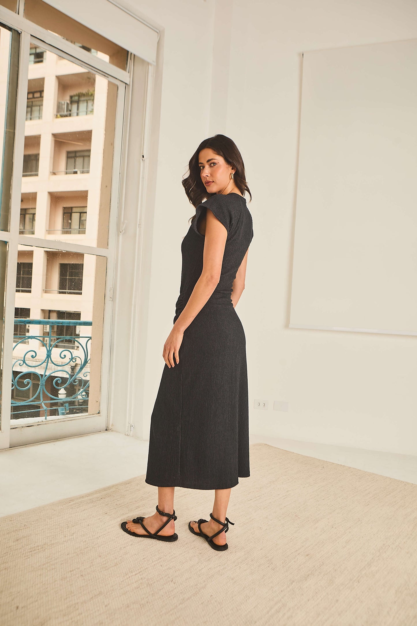 Vestido Malha Canelada Libero