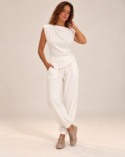 Conjunto em Malha Texturizada Canelada Amelia