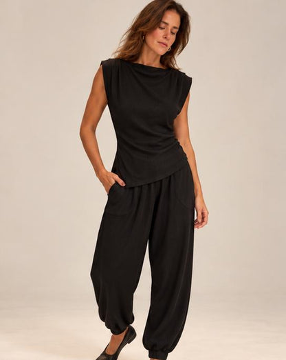 Conjunto em Malha Texturizada Canelada Amelia