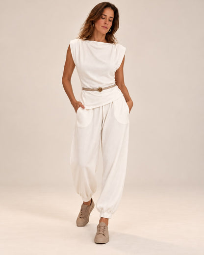Conjunto em Malha Texturizada Canelada Amelia