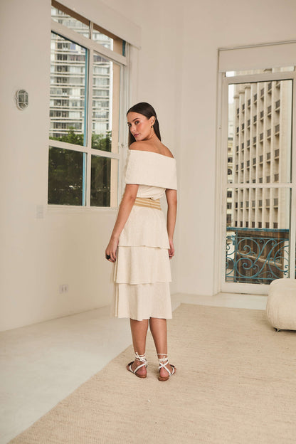 Blusa em Malha Canelada com Juta Lagoa