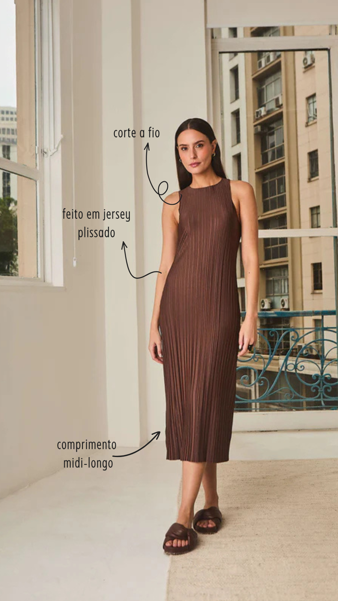 Vestido Plissado Sé