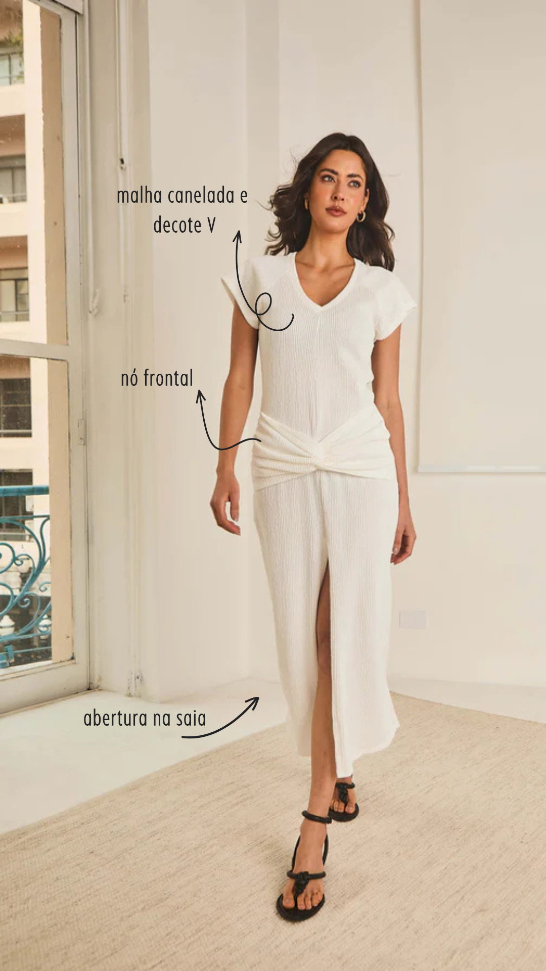 Vestido Malha Canelada Libero