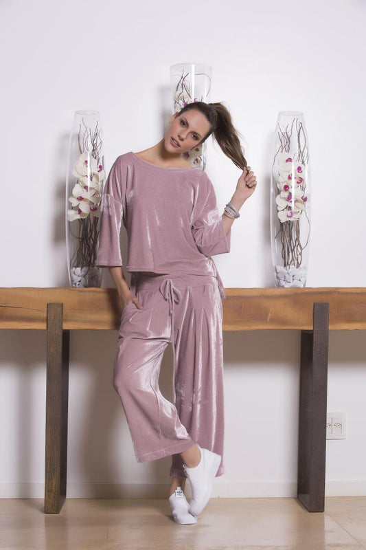 Conjunto Veludo Pregas