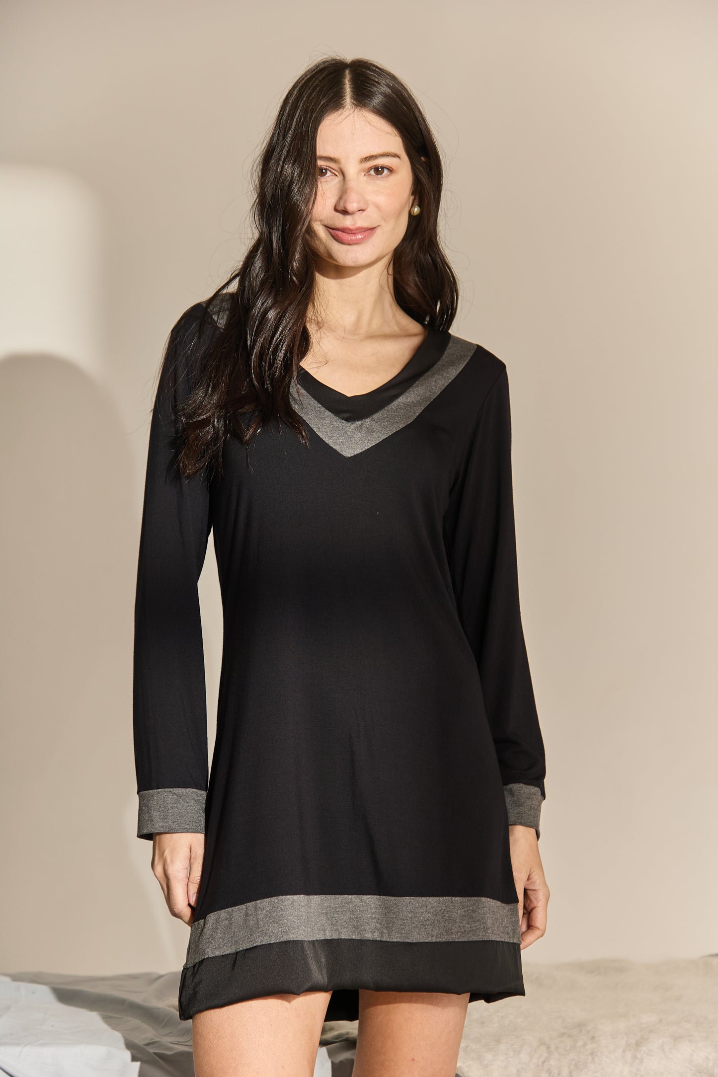 Camisola Amália detalhes em Cetim de Seda