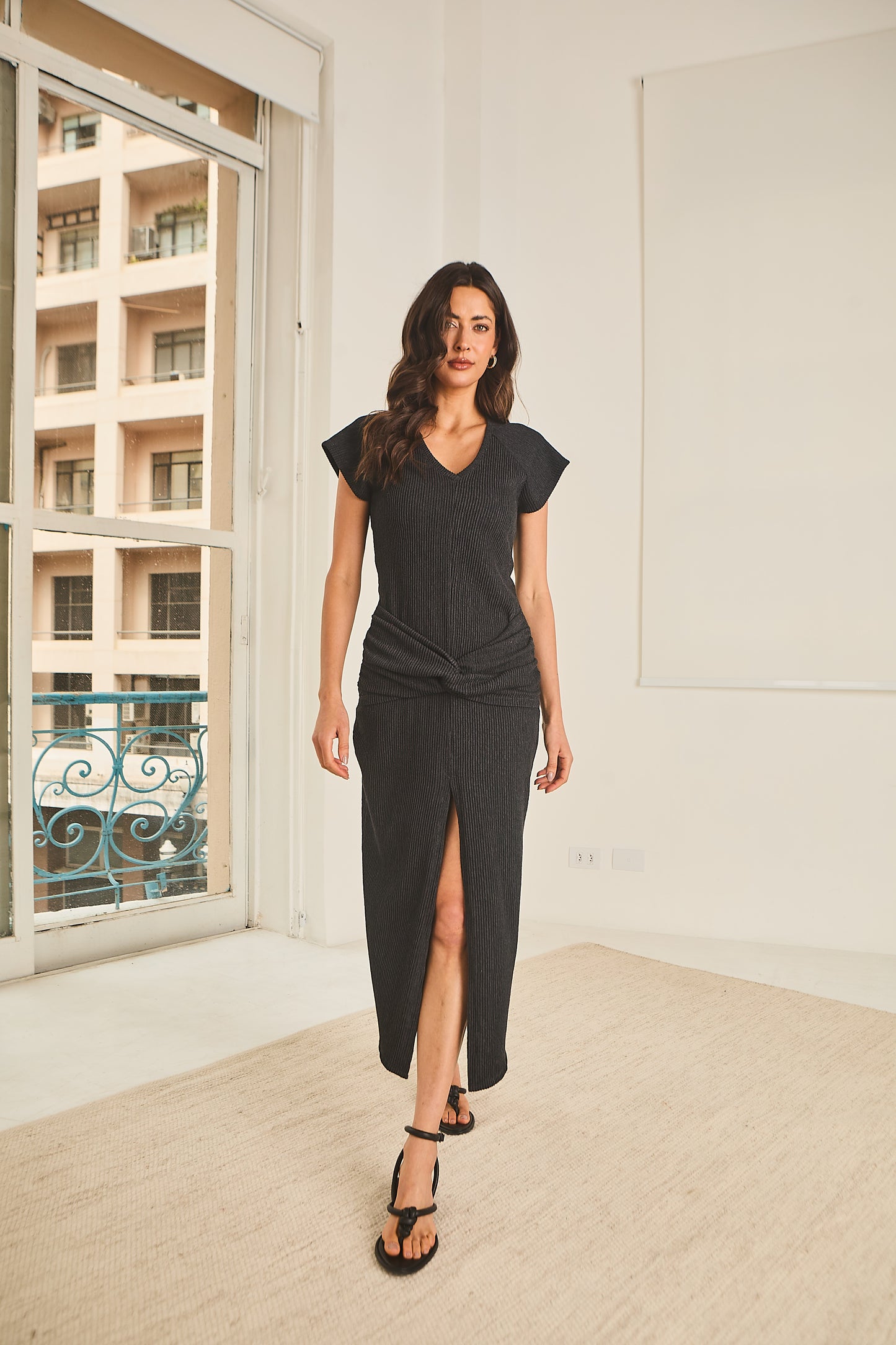 Vestido Malha Canelada