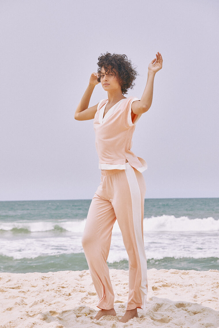 Pijama em Malha Areia