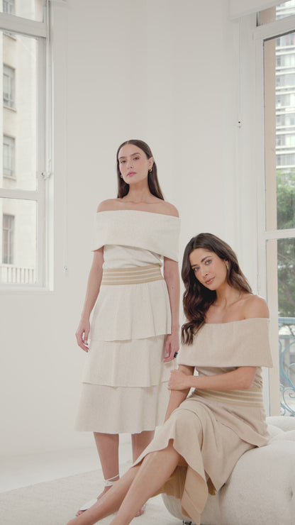 Saia em Malha Canelada com Juta Anhangabau