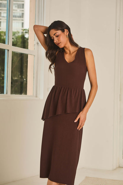 Vestido em Malha Canelada Constantino