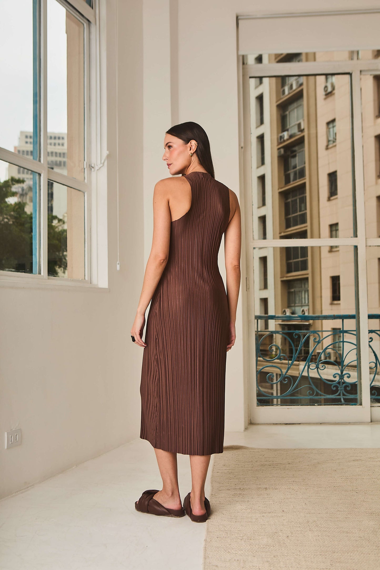 Vestido Plissado Sé