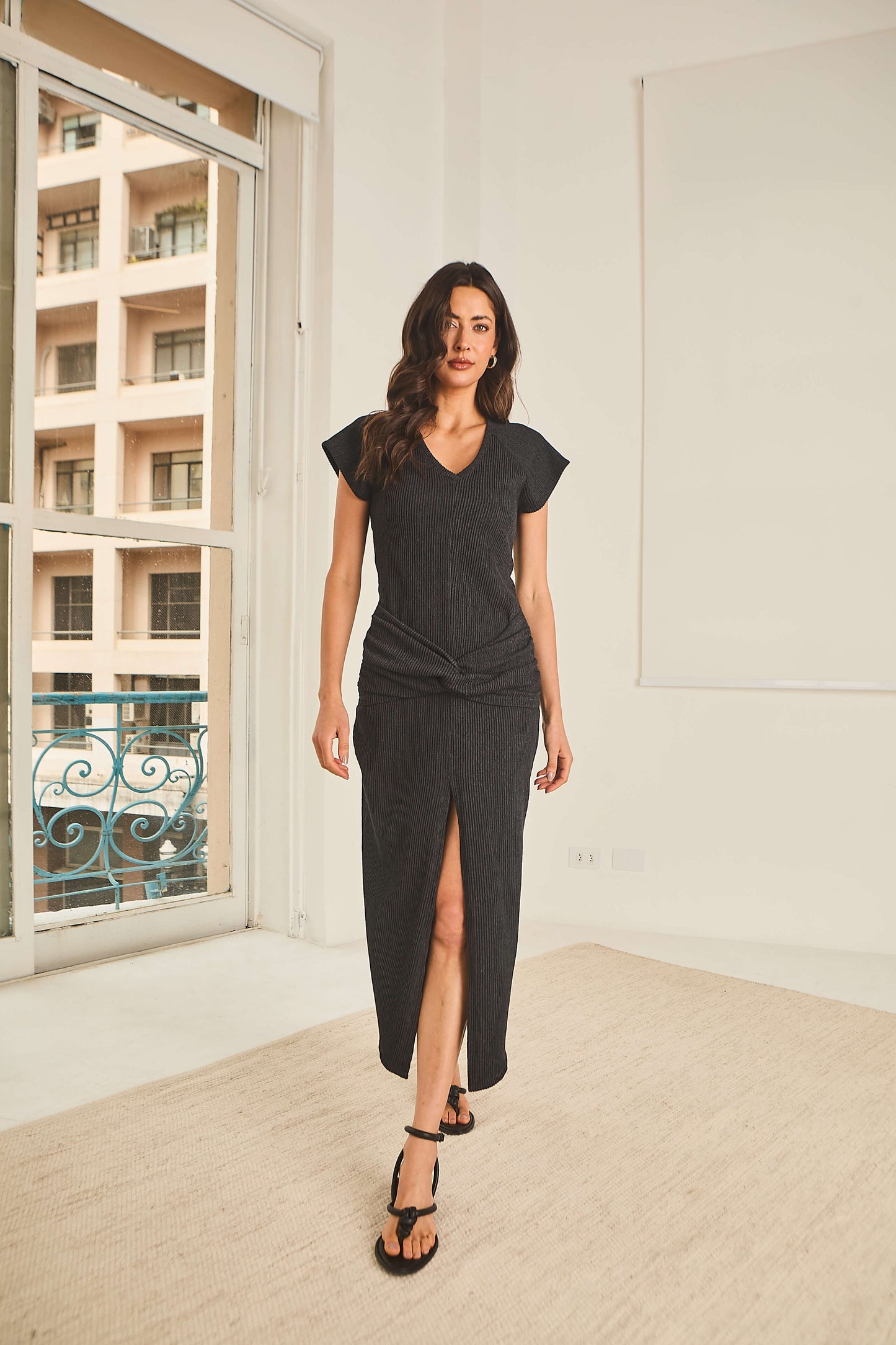 Vestido Malha Canelada Libero